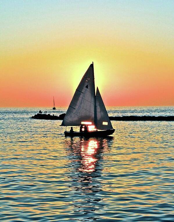 Sailing Art Print featuring the photograph Sunsets Glow by Frozen in Time Fine Art Photography