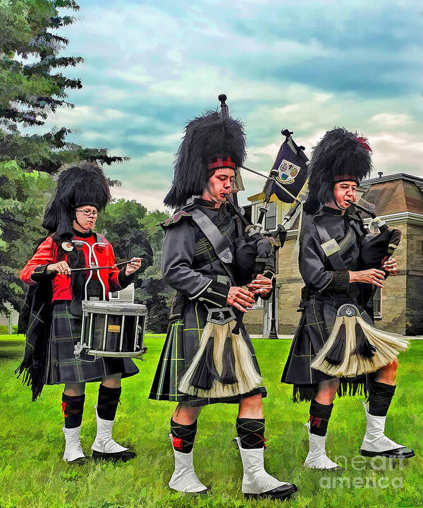 Changing Of The Guard Art Print featuring the photograph Swinging Kilts by Carol Randall