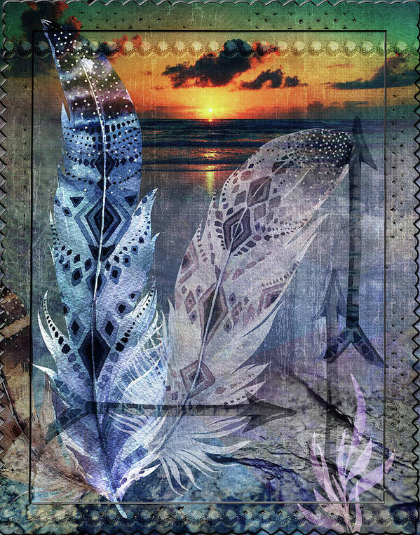 Native American Art Print featuring the digital art Tapestry by Linda Carruth