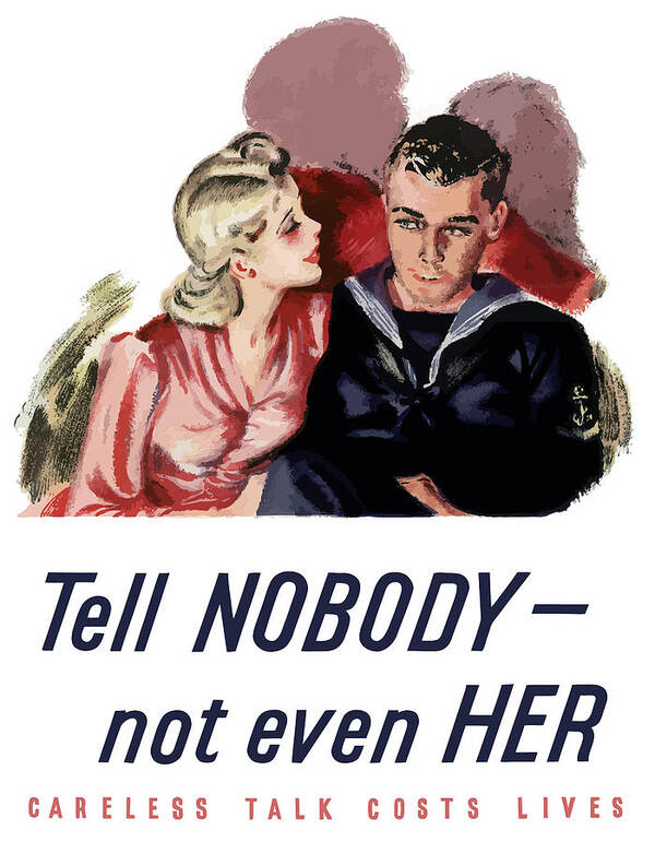 World War Ii Art Print featuring the painting Tell Nobody -- Not Even Her by War Is Hell Store