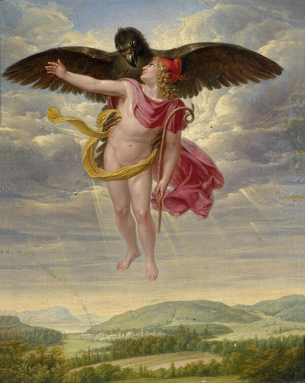Sigmund Ferdinand Von Perger Art Print featuring the painting The Abduction of Ganymede by Sigmund Ferdinand von Perger