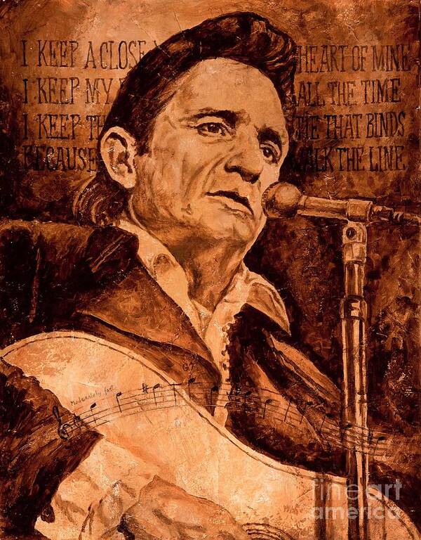 Johnny Cash Art Print featuring the painting The American Legend by Igor Postash