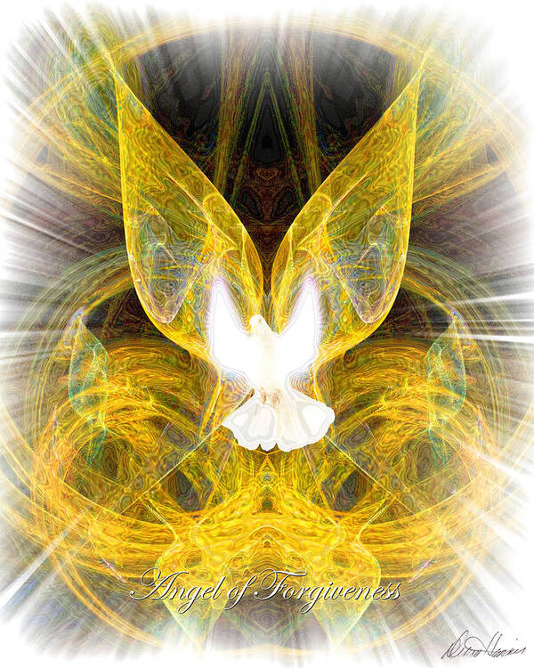 Angel Art Print featuring the digital art The Angel of Forgiveness by Diana Haronis