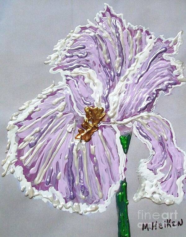 Lavender Art Print featuring the painting The Anne- Elizebeth Iris by Marsha Heiken