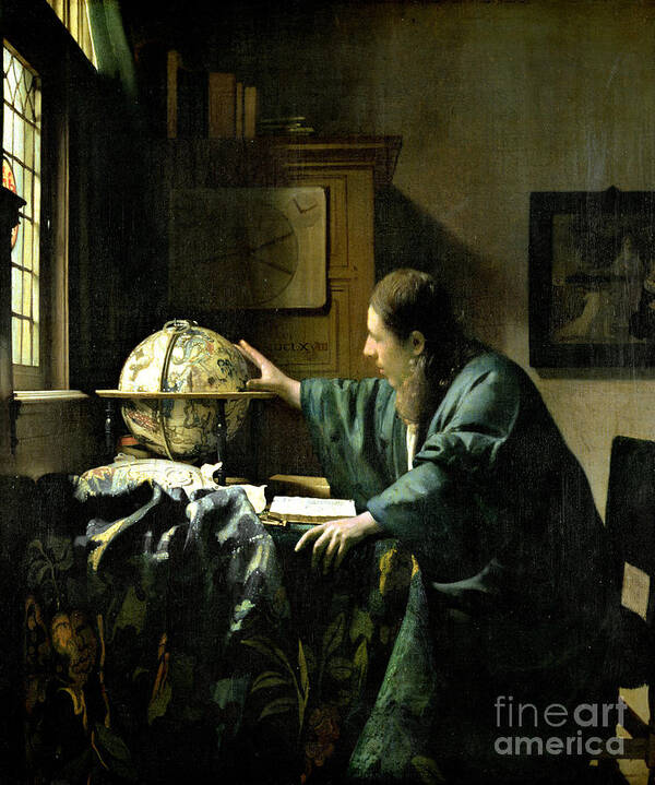 Jan Vermeer Art Print featuring the painting The Astronomer by Jan Vermeer