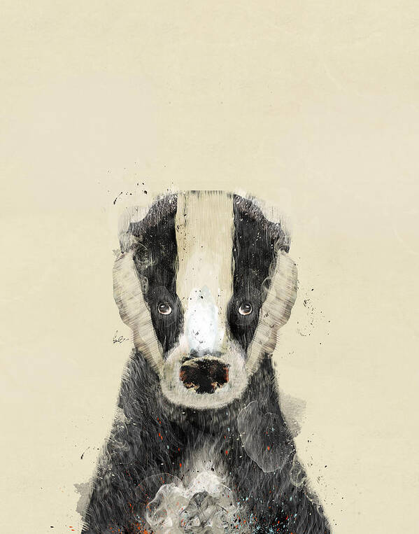 Badger Art Print featuring the painting The Badger by Bri Buckley