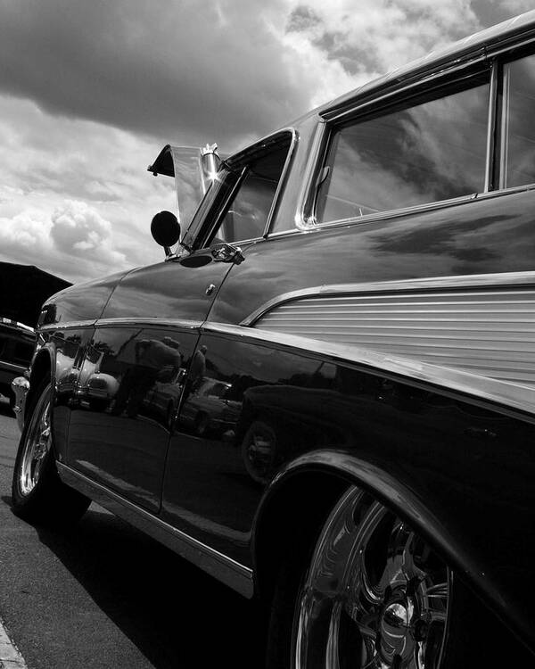 Antique Car In Black And White On Canvas. Framed Photo. Antique Car Printed On A Metal Plate. Art Print featuring the digital art The Bowtie by Steve Godleski