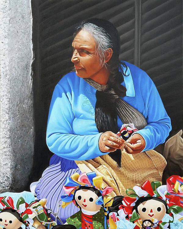 Doll Maker Art Print featuring the painting The Doll Maker From Cabo by Vic Ritchey