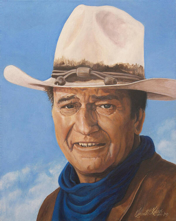 Cowboy Art Print featuring the painting The Duke by Kenneth Kelsoe