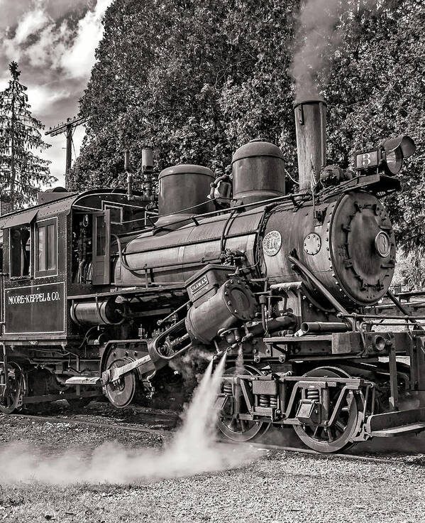 Pocahontas County Art Print featuring the photograph The Durbin Rocket - Steamed Up - Sepia by Steve Harrington