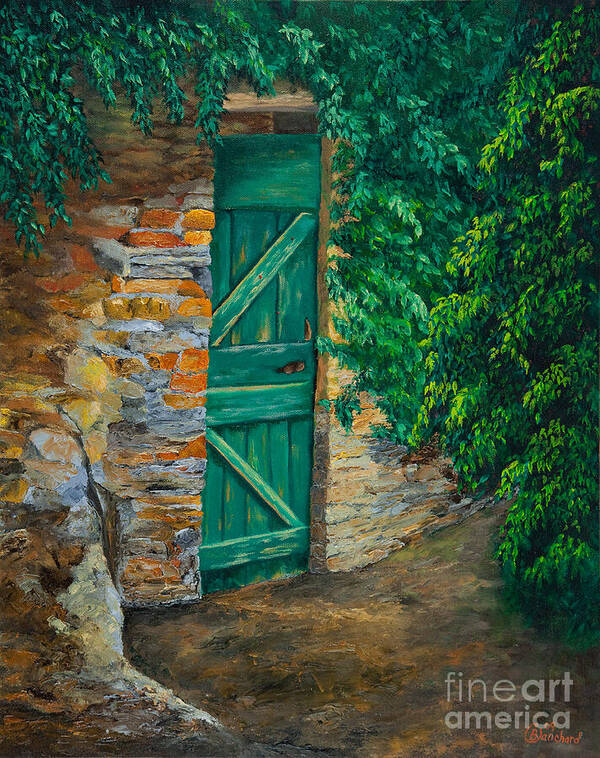 Cinque Terre Italy Art Art Print featuring the painting The Garden Gate In Cinque Terre by Charlotte Blanchard