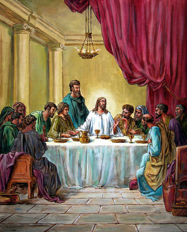 Jesus Art Print featuring the painting The Last Supper by John Lautermilch