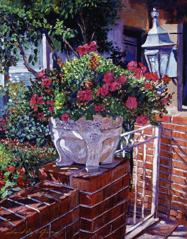 Flowers Art Print featuring the painting The Ornamental Floral Gate by David Lloyd Glover