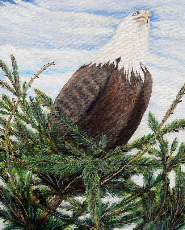 Eagle Art Print featuring the painting The Oversee'er by Marilyn McNish