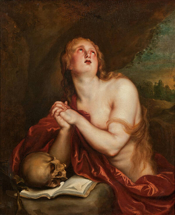Saint Mary Magdalene Art Print featuring the painting The Penitent Magdalen by Old Master