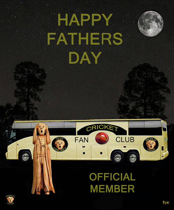 Scream World Tour Art Print featuring the mixed media The Scream World Tour Cricket tour bus Happy Fathers Day by Eric Kempson