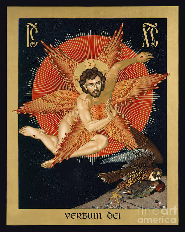 The Seraphic Christ Art Print featuring the painting The Seraphic Christ - RLSEC by Br Robert Lentz OFM