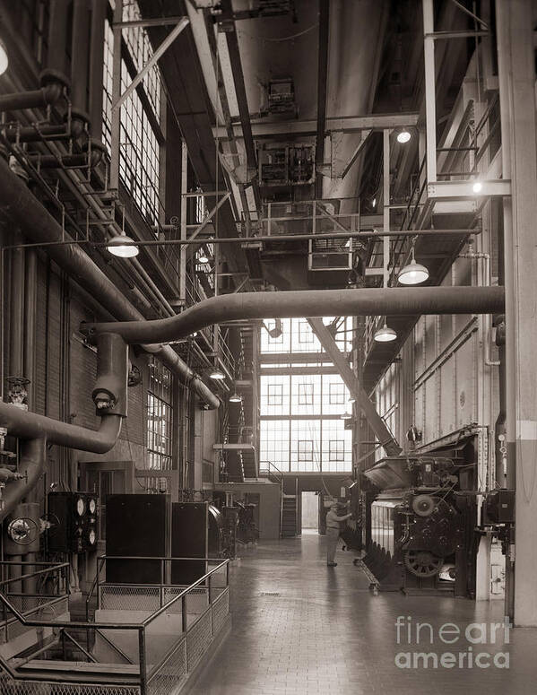  Stegmaier Art Print featuring the photograph The Stegmaier Brewery Boiler Room Wilkes Barre Pennsylvania 1930's by Arthur Miller