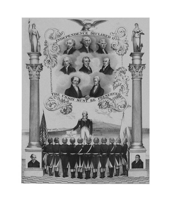 Us Presidents Art Print featuring the drawing The Union Must Be Preserved by War Is Hell Store