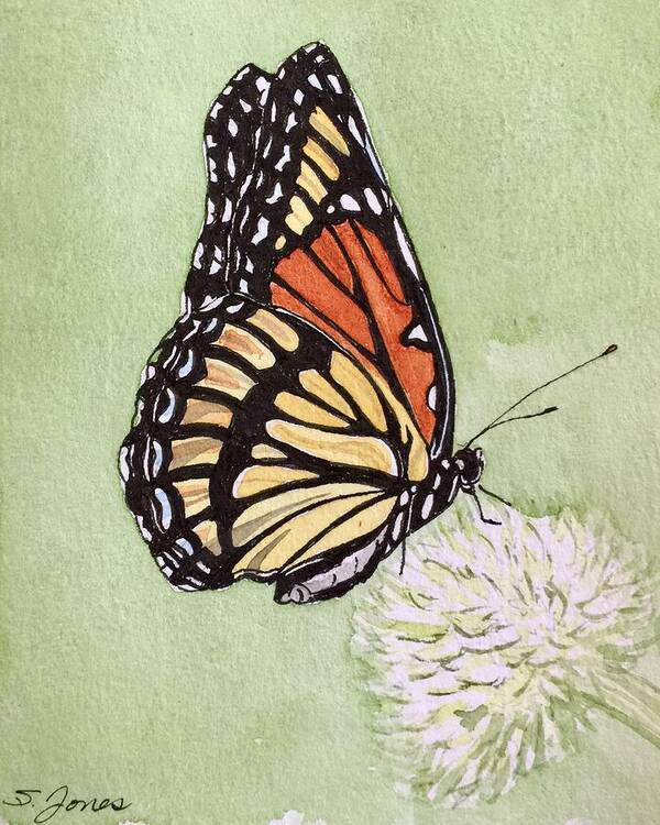 Monarch Art Print featuring the mixed media Thistle Do by Sonja Jones