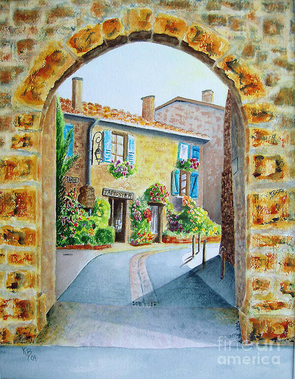 France Art Print featuring the painting Through the Arch by Karen Fleschler