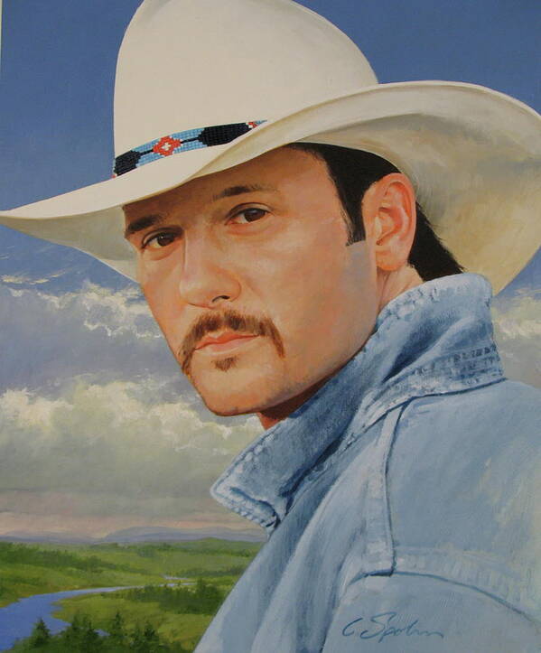 Acrylic Art Print featuring the painting Tim McGraw by Cliff Spohn