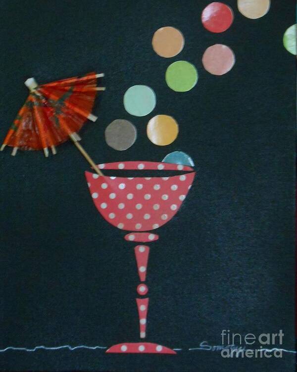 Champagne Art Print featuring the mixed media Tiny Bubbles by Jayne Somogy