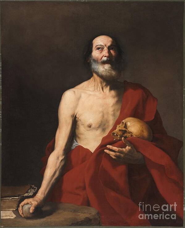 Jusepe De Ribera Art Print featuring the painting Title Saint Jerome by MotionAge Designs