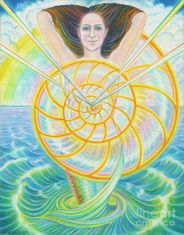 Spiritual Art Print featuring the drawing Transcendent Soul by Debra Hitchcock