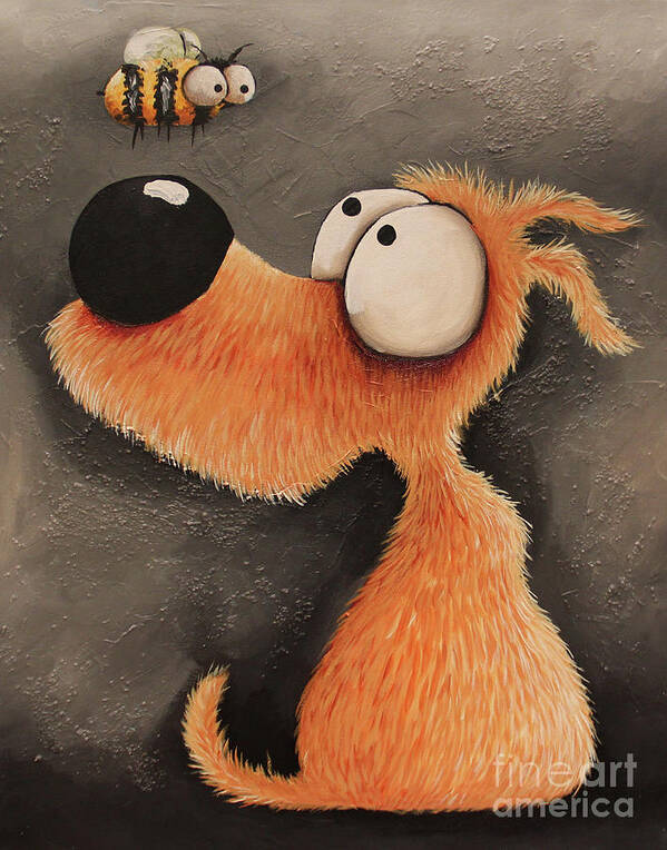 Dog Art Print featuring the painting Try beeing me by Lucia Stewart