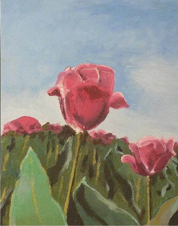 Tulips Art Print featuring the painting Tulips Festival Ottawa by Geeta Yerra