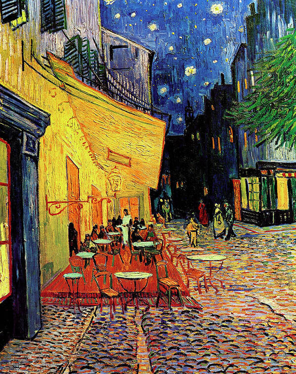 Van Gogh Cafe Terrace Place du Forum Night Art Print by Vincent Van Gogh - Fine Art