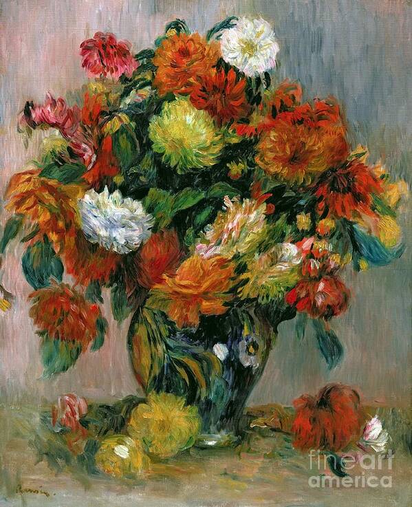 Vase Art Print featuring the painting Vase of Flowers by Pierre Auguste Renoir