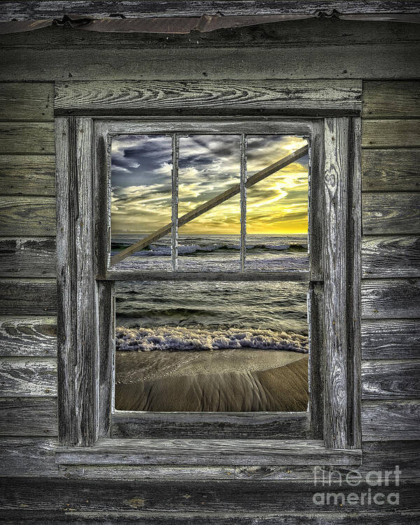 View Art Print featuring the photograph View From Weathered Beach Cottage by Walt Foegelle
