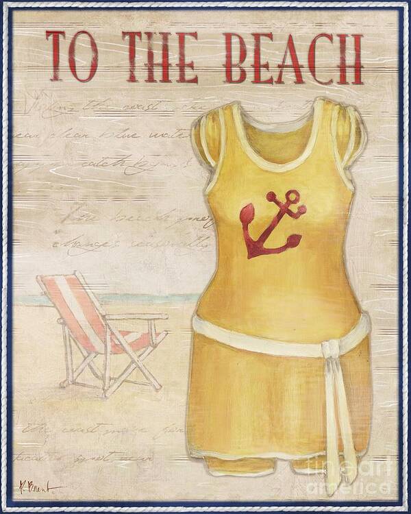 Vintage Art Print featuring the painting Vintage Bathing Suits IV by Paul Brent