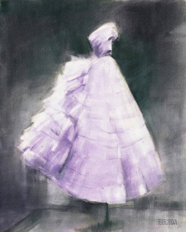 Purple Dress Art Print featuring the painting Vintage Chic Lavender and Gray by Beverly Brown