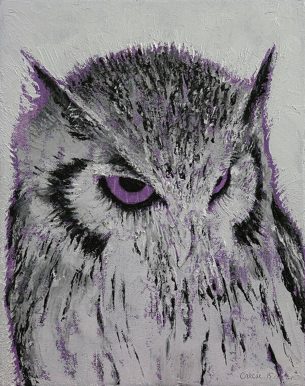 Art Art Print featuring the painting Violet Owl by Michael Creese