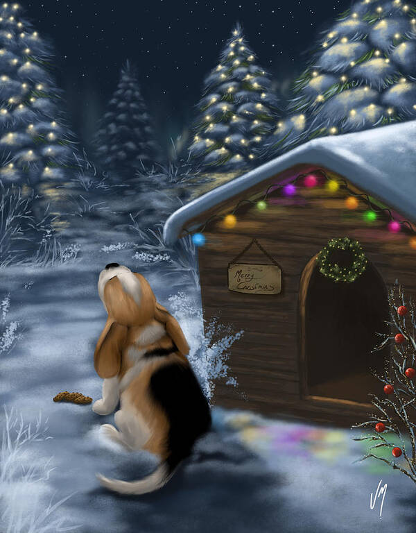 Christmas Art Print featuring the painting Waiting for Santa Claus by Veronica Minozzi