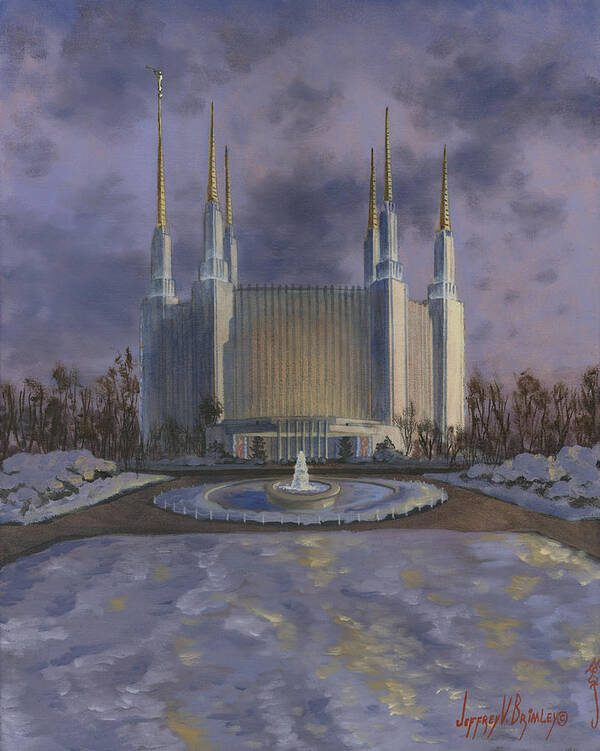  Lds Paintings Art Print featuring the painting Washington DC Temple by Jeff Brimley