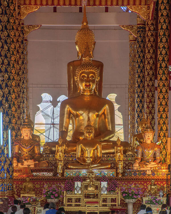 Scenic Art Print featuring the photograph Wat Suan Dok Wihan Luang Buddha Images DTHCM0952 by Gerry Gantt