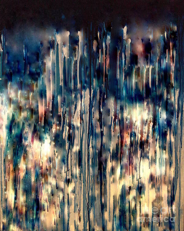 A-fine-art-painting-abstract Art Print featuring the painting Where Stars Are Born by Catalina Walker