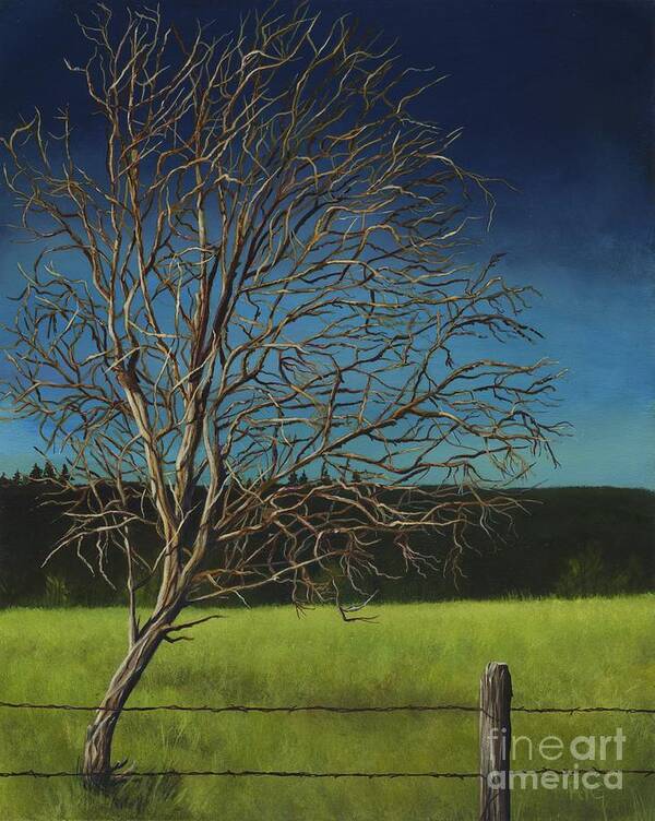 Landscape Art Print featuring the painting White Tree of Worden by Rosellen Westerhoff
