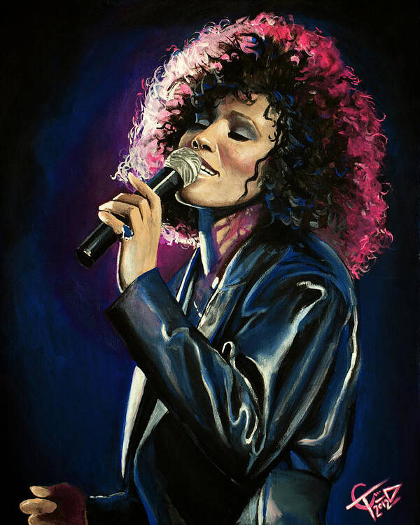 Whitney Houston Art Print featuring the painting Whitney Houston by Tom Carlton