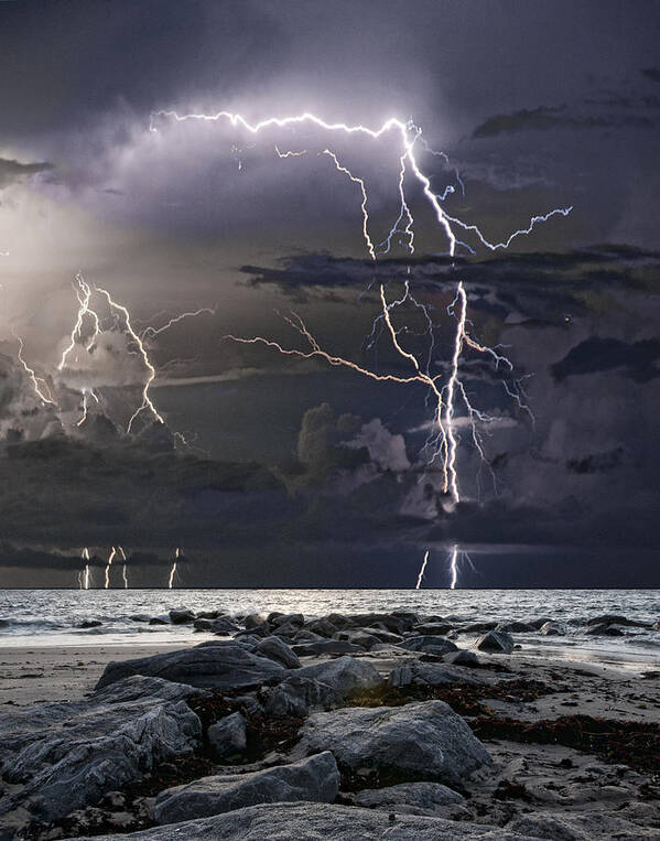 Lightning Art Print featuring the photograph Wild night by Pete Rems