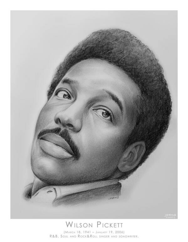 Celebrities Art Print featuring the drawing Wilson Pickett by Greg Joens