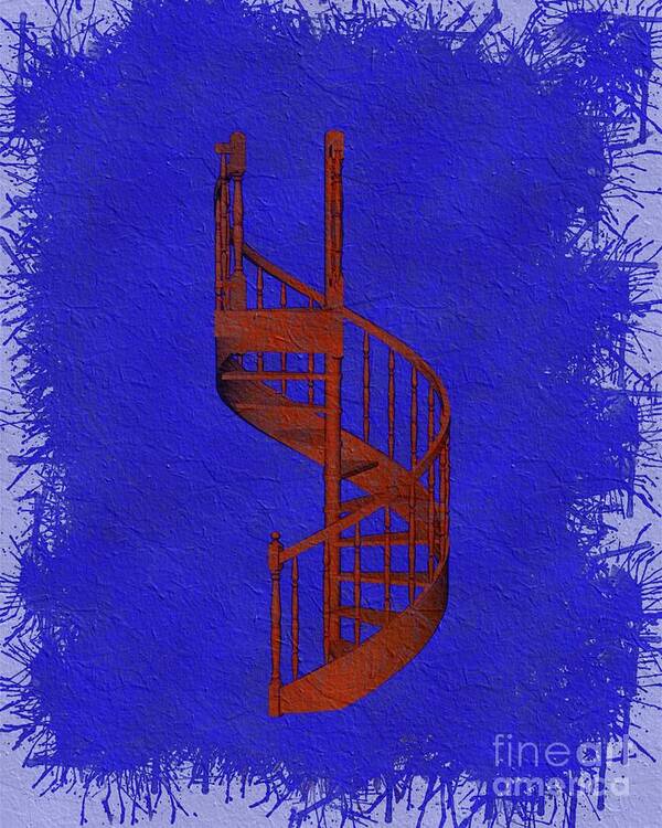 Winding Art Print featuring the painting Winding Staircase - Freemasonic Symbolism by Esoterica Art Agency