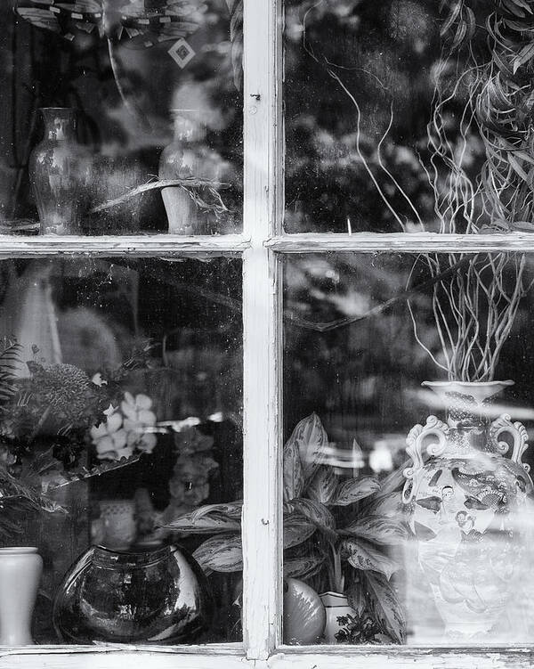 Brattleboro Vermont Art Print featuring the photograph Window In Black and White by Tom Singleton