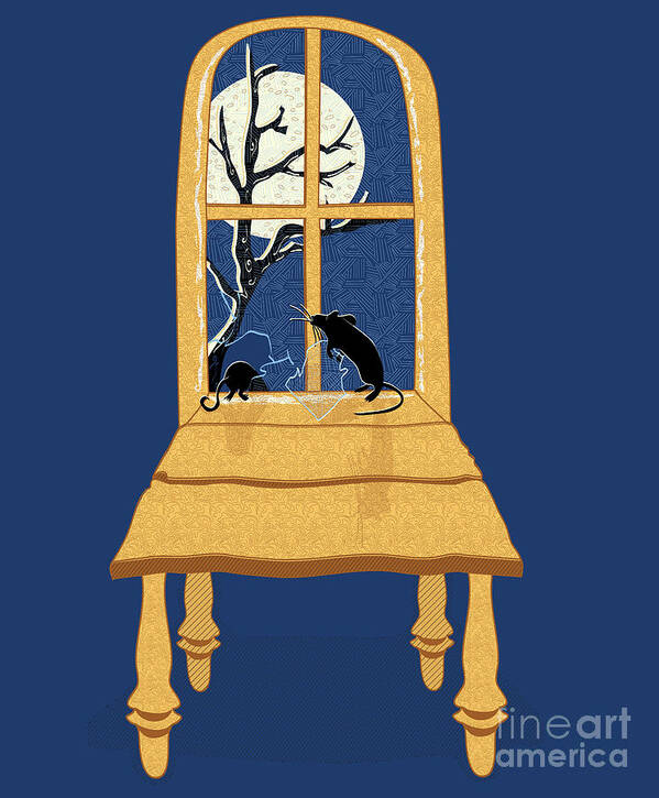 Rats Art Print featuring the digital art Window Seat by Laura Brightwood