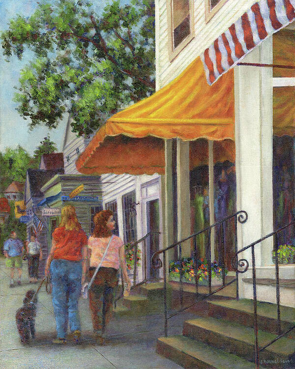 Window Shopping Art Print featuring the painting Window Shopping by Susan Savad