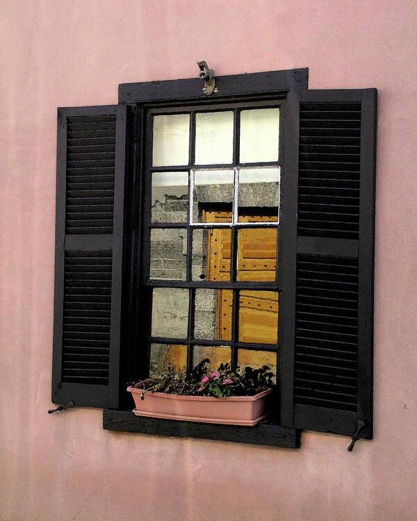 Window Art Print featuring the photograph Window with Pink Wall by M Kathleen Warren